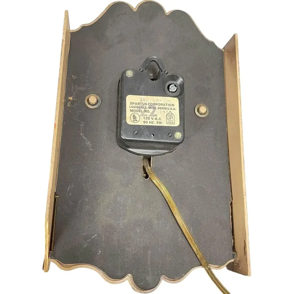 Vintage Spartus Wall Hanging Plug In Clock With Drawer For Storage Trinkets HLBN
